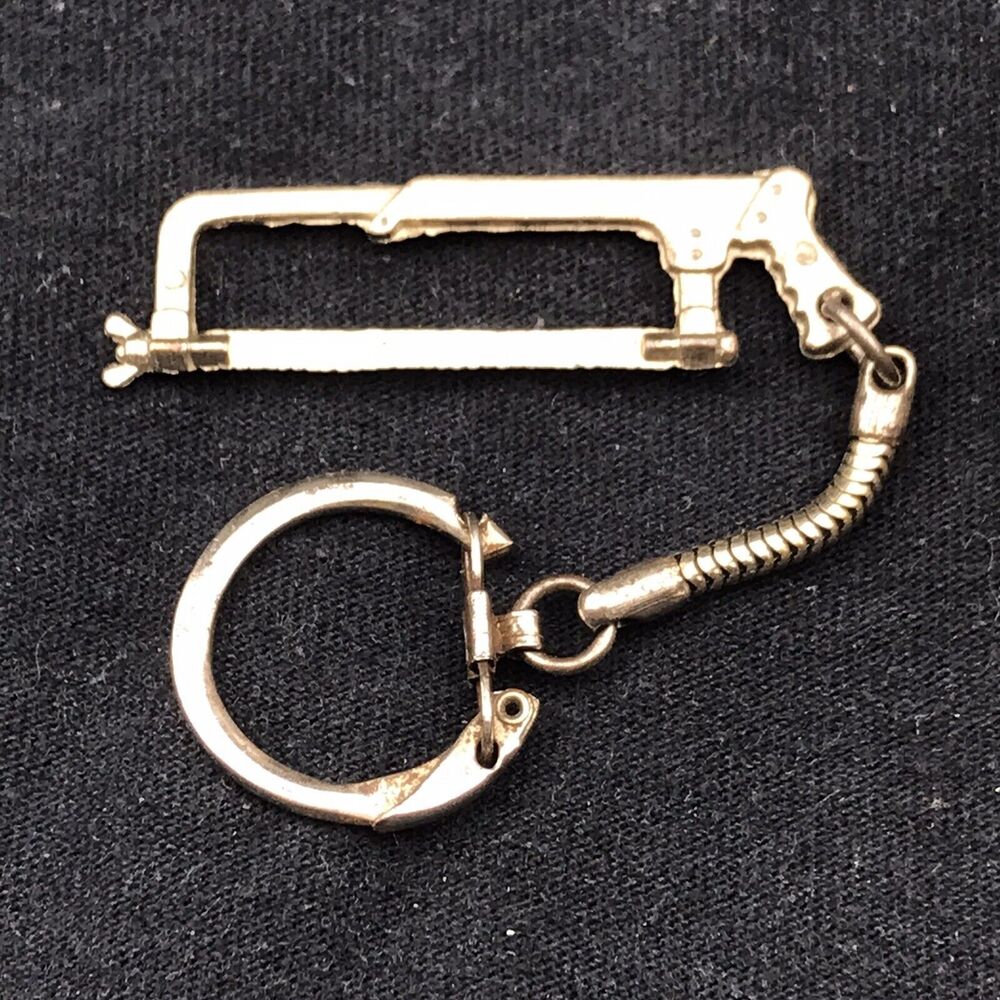 Hacksaw Keychain Vintage Tool Saw Metal Key Ring Fob